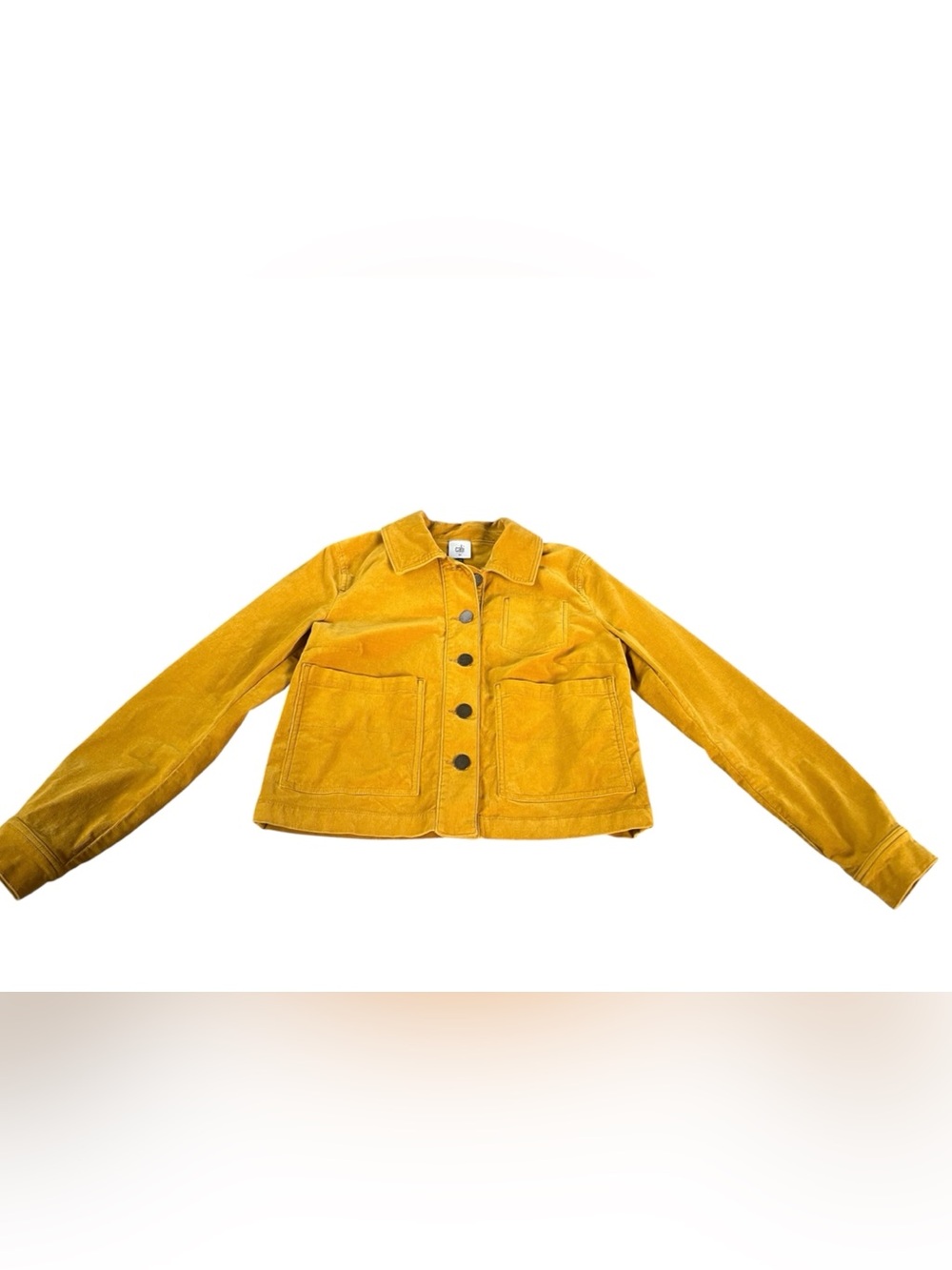 CAbi Mustard Yellow Corduroy Button-Front Jacket